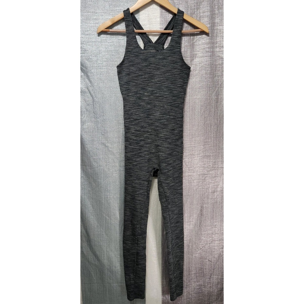 Outdoor Voices TechSweat Racerback Cutout Freeform Unitard Gray Space Dye XS